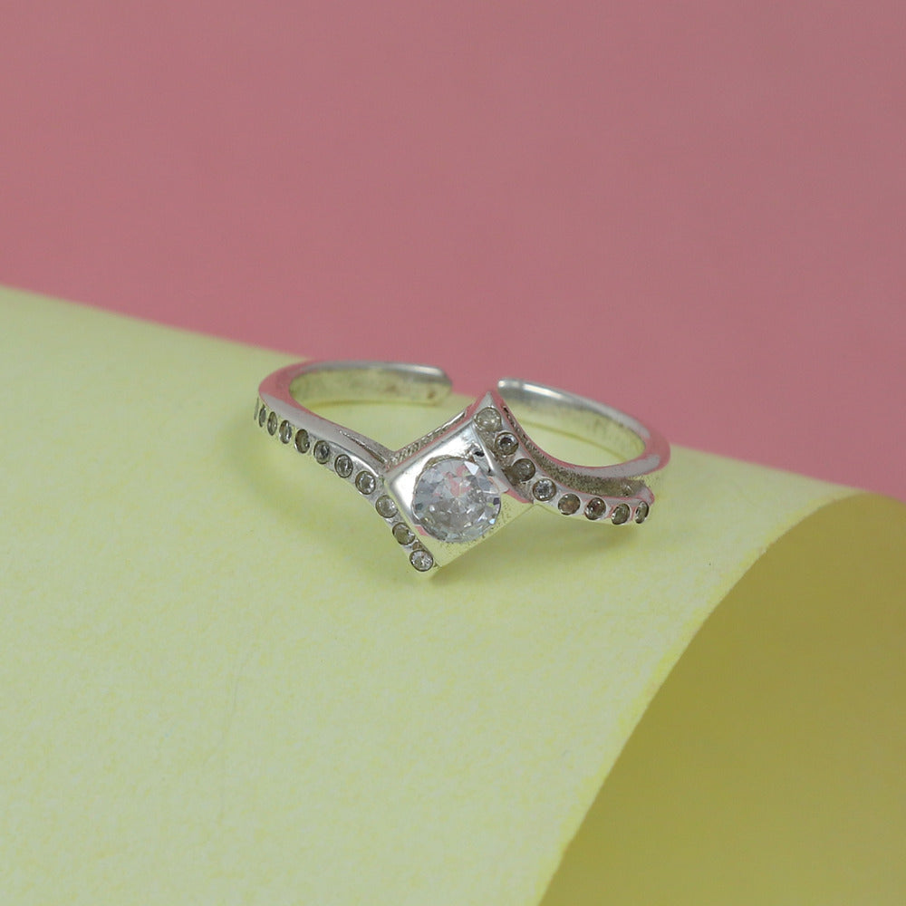 Rhombus Shape Silver Ring